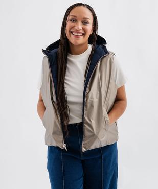 Doudoune sans manches à capuche réversible femme grande taille vue4 - GEMO 4G GT - GEMO