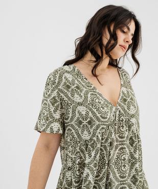 Robe imprimée à manches courtes femme grande taille vue2 - GEMO (G TAILLE) - GEMO