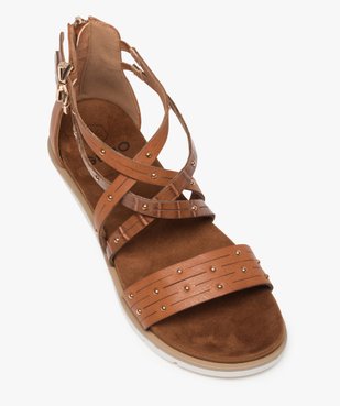 Sandales femme à talon plat, semelle contrastante crantée vue5 - GEMO (CASUAL) - GEMO
