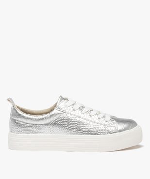 Tennis texturées et semelle plateforme femme vue2 - GEMO (SPORTSWR) - GEMO