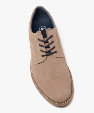 Derbies homme unis en suédine dessus alvéolé vue6 - GEMO(URBAIN) - GEMO
