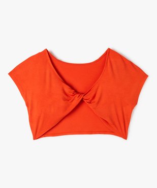 Tee-shirt fille crop top à dos ouvert vue4 - GEMO (JUNIOR) - GEMO