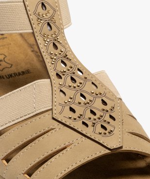 Sandales compensées à brides élastiques et strass femme vue12 - G'FLEX - GEMO