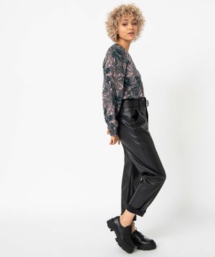 Pantalon femme en synthétique imitation cuir taille haute vue5 - GEMO(FEMME PAP) - GEMO
