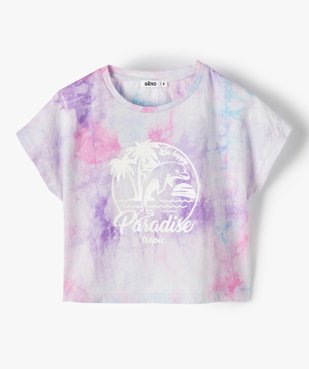 Tee-shirt court fille avec motif scintillant sur l’avant vue2 - GEMO (ENFANT) - GEMO