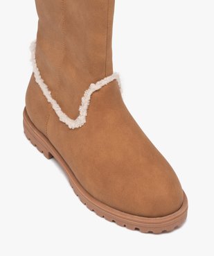 Boots fille unies avec intérieur fourré et à zip vue5 - GEMO (ENFANT) - GEMO