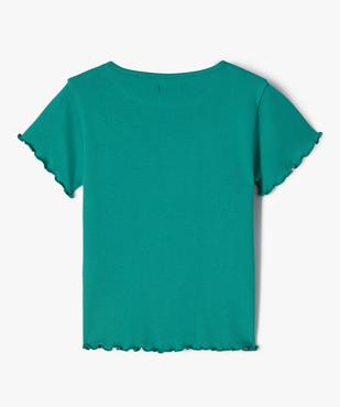 Tee-shirt à manches courtes avec finitions froncées fille vue3 - GEMO (ENFANT) - GEMO