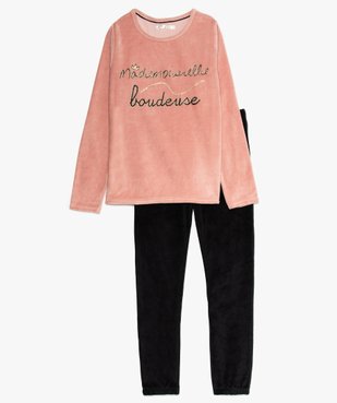 Pyjama fille en velours bicolore à paillettes vue1 - GEMO (JUNIOR) - GEMO