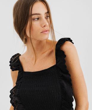 Débardeur à smocks et volants en dentelle femme vue2 - GEMO(FEMME PAP) - GEMO