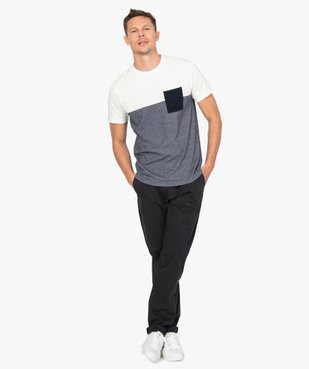 Pantalon homme chino stretch en maille piquée vue5 - GEMO (HOMME) - GEMO