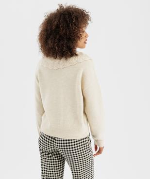 Pull à grand col fantaisie ajouré femme vue4 - GEMO(FEMME PAP) - GEMO