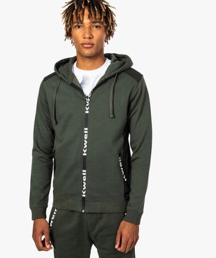 Sweat homme zippé avec empiècements épaules - Kwell by Soprano vue1 - KWELL - GEMO