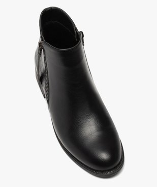 Boots femme unis à talon plat imitation croco vue5 - GEMO (CASUAL) - GEMO