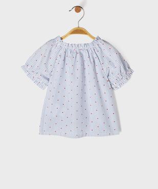 Blouse manches courtes à rayures et pois bébé fille - LuluCastagnette vue4 - LULUCASTAGNETTE - GEMO