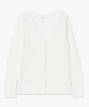 Gilet en maille ajourée et boutons nacrés femme vue4 - GEMO(FEMME PAP) - GEMO