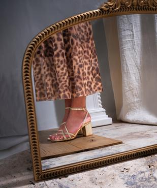 Sandales à talon et brides tressées métallisées femme vue6 - FOLLOW ME - GEMO