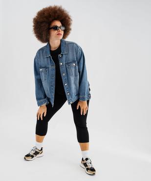 Tee-shirt manches courtes en coton uni à col rond femme grande taille vue4 - GEMO 4G GT - GEMO