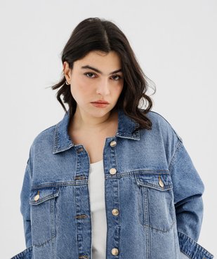 Veste en jean délavée femme grande taille vue7 - GEMO 4G GT - GEMO