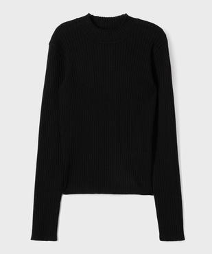 Pull court à col cheminée en maille côtelée fille vue4 - GEMO 4G FILLE - GEMO