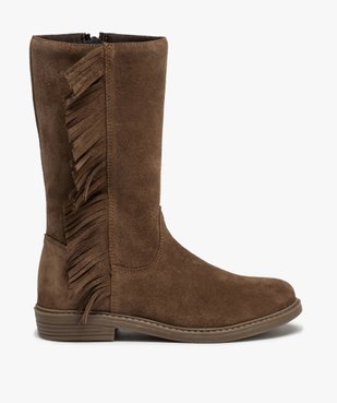 Bottes fille dessus cuir retourné avec franges vue1 - GEMO (ENFANT) - GEMO