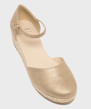 Chaussures en suédine à talon compensé en corde femme vue5 - VALENTINA BALDA - GEMO