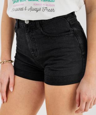 Short en toile denim coupe mom femme vue2 - GEMO 4G FEMME - GEMO