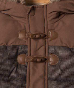 Manteau bébé garçon à capuche avec doublure peluche - LuluCastagnette vue3 - LULUCASTAGNETTE - GEMO