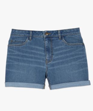 Short femme en jean avec revers cousus vue4 - GEMO(FEMME PAP) - GEMO
