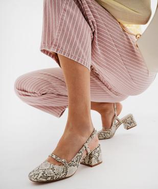 Escarpins slingback en matière embossée femme - Follow Me vue1 - FOLLOW ME - GEMO