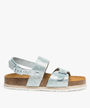 Sandales fille en cuir brillant fermeture à boucle vue1 - GEMO (ENFANT) - GEMO