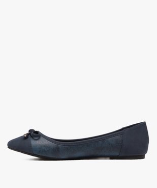 Ballerines femme à effet de matières et nœud décoratif vue3 - GEMO(URBAIN) - GEMO