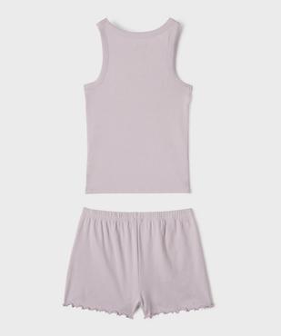 Pyjashort en maille côtelée extensible fille vue3 - GEMO 4G FILLE - GEMO