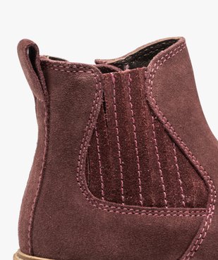 Boots fille zippées dessus cuir retourné style chelsea vue6 - GEMO (ENFANT) - GEMO