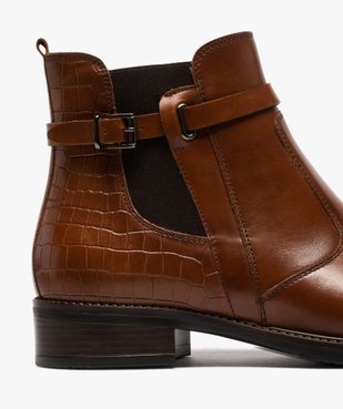 Boots femme à talon plat et bride décorative vue6 - GEMO (CASUAL) - GEMO