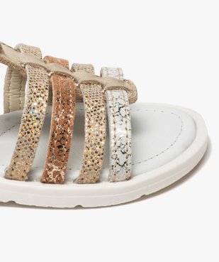 Sandales fille à brides multiples métallisées vue6 - GEMO (ENFANT) - GEMO