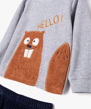 Pyjama en velours avec motif castor garçon vue2 - GEMO (ENFANT) - GEMO