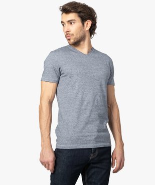 Tee-shirt homme à manches courtes et col V coupe slim vue1 - GEMO (HOMME) - GEMO