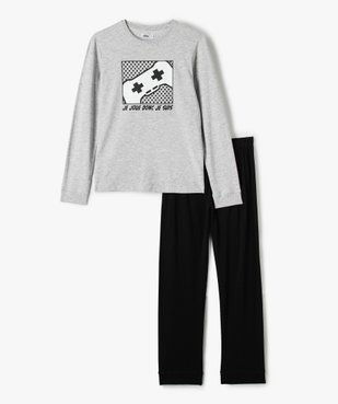 Pyjama garçon en jersey bicolore motif jeu vidéo vue2 - GEMO (JUNIOR) - GEMO