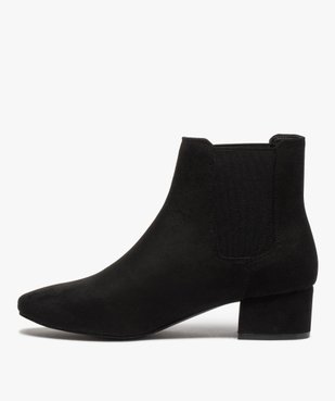 Boots femme unies style chelsea à talon carré vue3 - GEMO (CASUAL) - GEMO