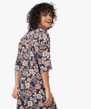 Haut de pyjama femme forme chemise à motifs fleuris vue3 - GEMO(HOMWR FEM) - GEMO