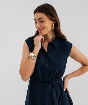 Robe chemise longue sans manches femme - LuluCastagnette vue2 - LULUCASTAGNETTE - GEMO