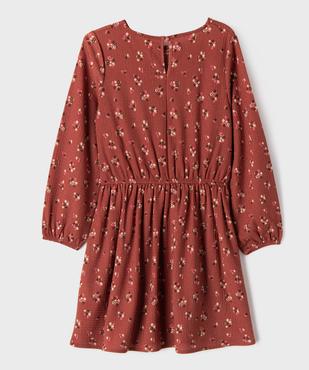 Robe courte à manches longues en maille texturée extensible fille vue4 - GEMO (ENFANT) - GEMO