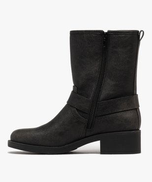 Boots femme avec brides fantaisie style cavalières et bout carré vue3 - 5 MILES - GEMO