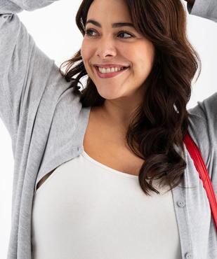 Gilet fin long à col rond femme grande taille vue2 - GEMO (G TAILLE) - GEMO