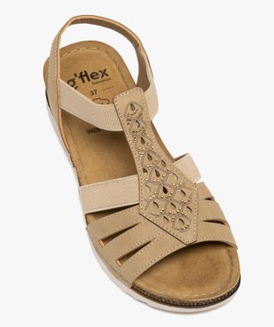 Sandales compensées à brides élastiques et strass femme vue11 - G'FLEX - GEMO
