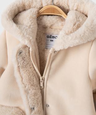 Manteau à capuche en velours doublure chaude bébé fille vue9 - GEMO(BEBE DEBT) - GEMO