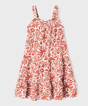Robe imprimée à bretelles avec volants fille vue1 - GEMO 4G FILLE - GEMO
