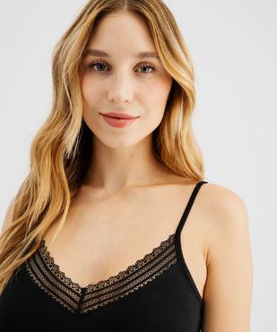 Haut de pyjama à fines bretelles et dentelle femme vue11 - GEMO 4G FEMME - GEMO