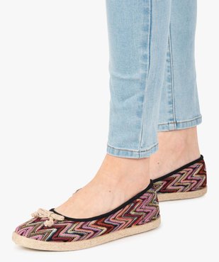 Ballerines femme en toile et semelle en corde vue1 - GEMO (SPORTSWR) - GEMO
