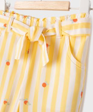 Pantalon fluide à motifs avec taille élastique bébé fille vue2 - GEMO 4G BEBE - GEMO
